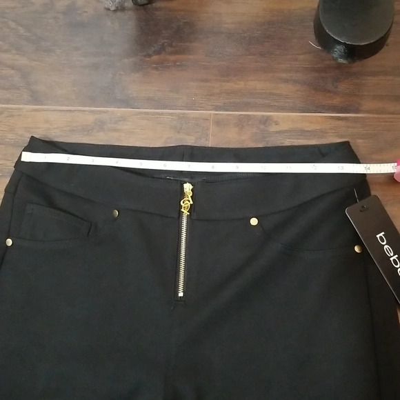 bebe faux 5 packet PDR Pants bling gold pockets rhinestone studded cute y2k - Picture 6 of 7